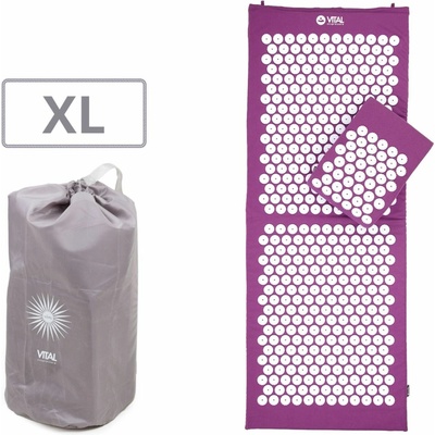 BODHI Masážní sada na akupresuru VITAL XL, podložka 130x50 cm, polštář 33x28 cm, lilková