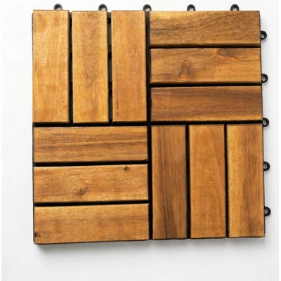 Ice Wood Akáciové dřevěné dlaždice 30 × 30 cm 11 ks, teak – Zboží Dáma