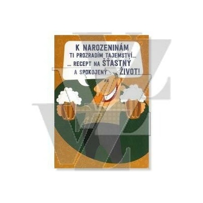 Blahopřání s textem Narozeniny TO PIVEČKO ČESKÉ Ilona Koblihová Hrací, Albi