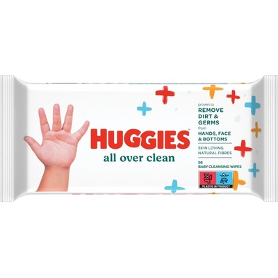 Huggies Бебешки мокри кърпички Huggies - All Over Clean, 56 броя (5029053567822)