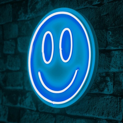Wallexpert Dekorativní plastové LED osvětlení Smiley - Blue, Modrá