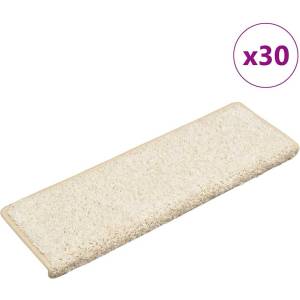 vidaXL Изтривалки за стълби, 30 бр. , 65x21x4 см, бели, с правоъгълен кант (3365831)