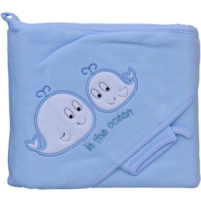 Scarlett Froté uterák velryby s kapucnou modrá