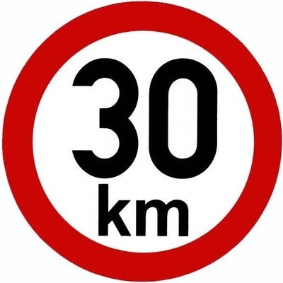 Samolepka konstrukční rychlosti 30 km, průměr 19 cm