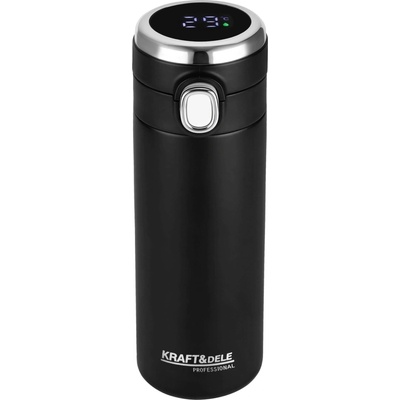 Kraft & Dele termohrnek 420 ml s LED displejem černá
