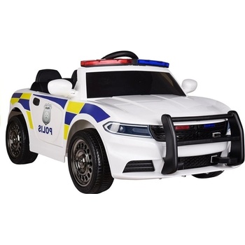 Lean Toys policajné Elektrické autíčko 2x35W ďialkové ovládanie USB MP3 čierna