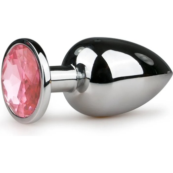 Image 1 of EasyToys Metal Butt Plug 126PNK Anal Jewelry Silver/Pink
