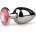 EasyToys Metal Butt Plug 126PNK Anal Jewelry Silver/Pink