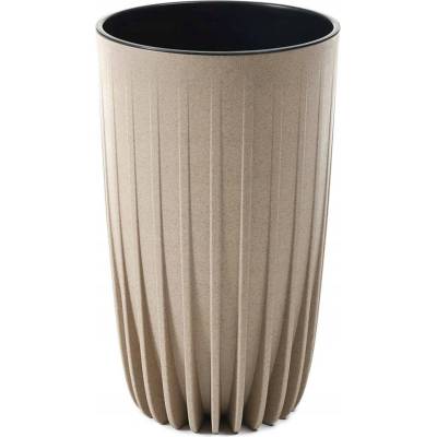 HowHomely plastový květináč STRIPPED ECO 51X30 CM BÉŽOVÁ