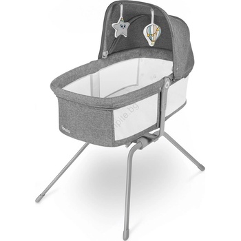Lionelo - Преносима детска кошара 3 в 1 MALIN Сив камък (LN0328)