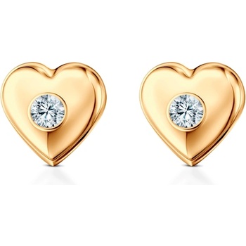 SAVICKI Обеци със сърце Savicki: злато, цирконий