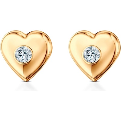 SAVICKI Обеци със сърце Savicki: злато, цирконий