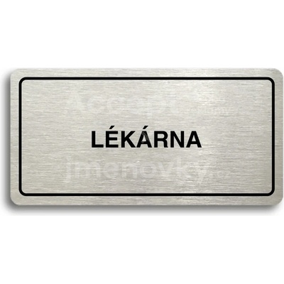 ACCEPT Piktogram LÉKÁRNA - stříbrná tabulka - černý tisk