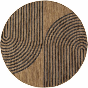 Ayyildiz Черен/кафяв кръгъл килим за открито и закрито ø 80 cm Mira 1453 - Ayyildiz Carpets (MIRA80801453BLACK)