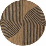 Ayyildiz Черен/кафяв кръгъл килим за открито и закрито ø 80 cm Mira 1453 - Ayyildiz Carpets (MIRA80801453BLACK)