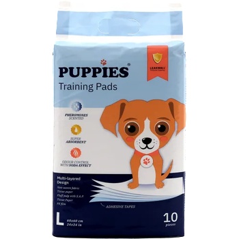 Puppies Pet Training Pads L - хигиенни подложки за кучета с феромони 60x60 см. 10 броя