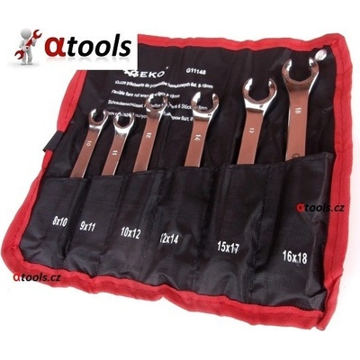 Klíče na převlečné matice brzdových vedení, 6ks, 8-18mm, GEKO | Zboží Auto