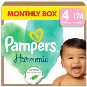 Pampers Harmonie месечен пакет пелени 9-14 кг Maxi 4 (174 бр. ) (81754107)