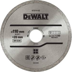 DEWALT - Диамантен режещ диск за рязане на плочки 110х20 мм DT3714 (DT3714)