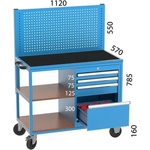 Kocel Cnc МОБИЛЕН ШКАФ С 2 РАФТА, 4 ЧЕКМЕДЖЕТА, ПАНЕЛ kocel- 2350 (2350)