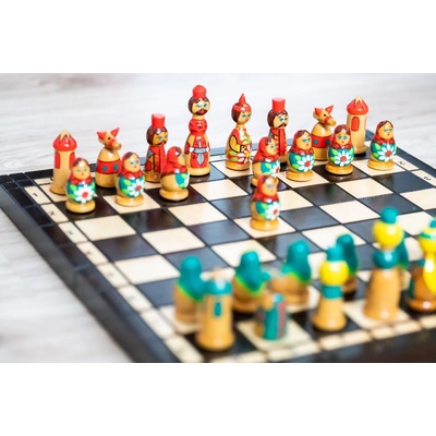 Shakhmaten magazin Дървен шахматен комплект Матрьошка