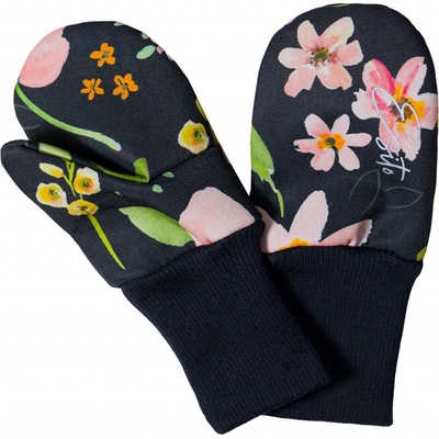 Esito Palcové rukavice softshell Spring flowers černá – Zboží Dáma