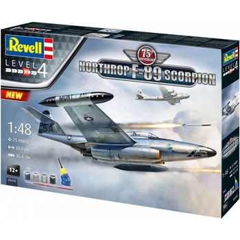 Revell Комплект авиомодел за сглобяванe, Revell, Самолет Northrop F-89 Scorpion 75th Anniversary, 75 части