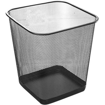 Image 1 of 13 л квадратно метално черно плетено кошче за боклук подходящо за офис (018529)