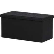 Autronic - Taburet s úložným prostorem, látka černá - TAB-462 BK2