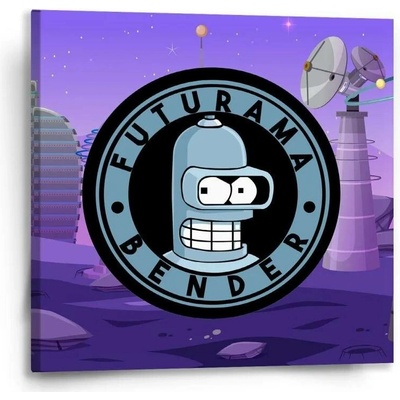 Sablio Obraz Futurama Bender Planeta s vysílači - 50x50 cm