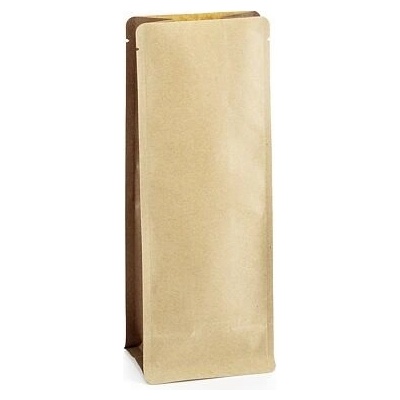 Sáček s plochým dnem | kraft papír bez AL vrstvy | hnědý bok obsah 300ml (80 x 210 + 50 mm)