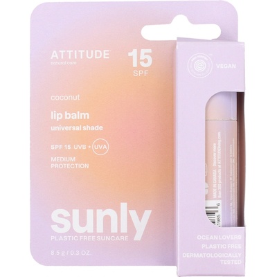 Attitude 100% minerální ochranný balzám na rty SPF15 s vůní kokosu 8,5 g – Zboží Dáma