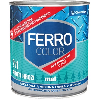 Chemolak Ferro Color U 2066 1999 čierna matná 0,75 l