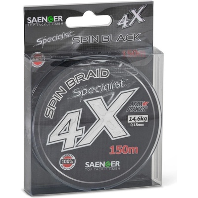 Saenger šňůra Specialist Spin Braid 4X 0,10mm 7,9kg 150m Black