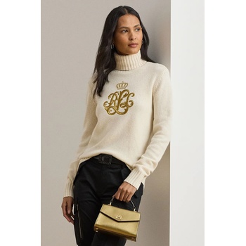 Ralph Lauren Пуловер с вълна Lauren Ralph Lauren в бежово с поло 200979687 (200979687)