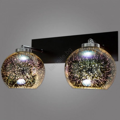 KEMAR NP/K/2/D3 - Стенна лампа KULE 3D 2xE27/60W/230V (PD507)