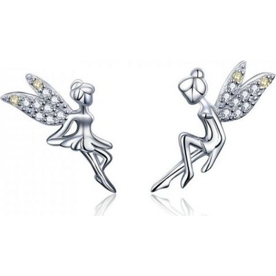 Prošperk stříbrné náušnice pecky lesní víla se zirkony S4363