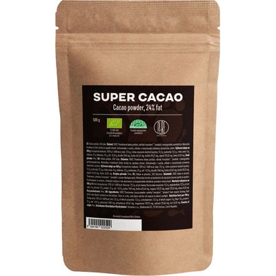 BrainMax Pure Organic Super Cacao BIO kakao 500 g