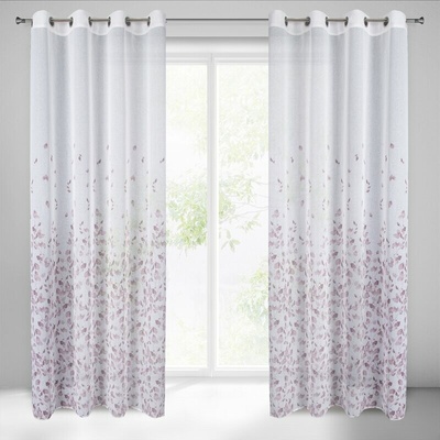 Takoy Záclona NOEMI z ľahkého etamínu s potlačou drobných lístkov 140 x 250 cm-HF-416773 | 140 x 250 cm