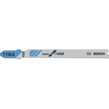 Bosch Pílové plátky do priamočiaré píly T 118 A, Basic for Metal, 5 kusov, 2608631013