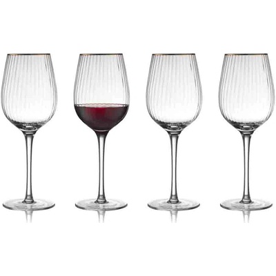 Lyngby Glas sklenic na červené víno PALERMO GOLD 4 x 300 ml