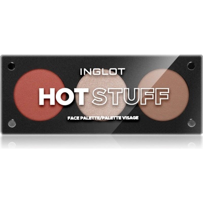 Inglot Face Palette хайлайтър, бронзър и руж цвят HOT STUFF 7.2 гр