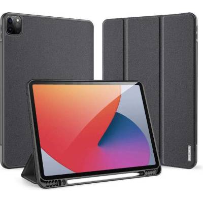 Dux Ducis Domo Tablet Case - полиуретанов кейс с поставка и отделение за Apple Pencil 2 за iPad Pro 12.9 M1 (2021) (черен)