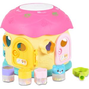 Moni Детски музикален сортер Moni Toys - Fantastic Mushroom House, Розов (108381)