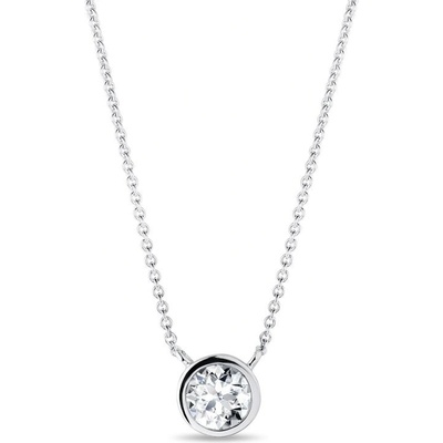 Klenota s bezel briliantem v bílém zlatě k0469012