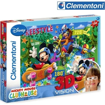 Mickey Mouse 3D пъзел 104 части Mickey Mouse Club House CLEMENTONI