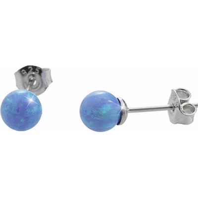 JSB stříbrné modré kulaté se syntetickým opálem 14640 Blue s. Opal