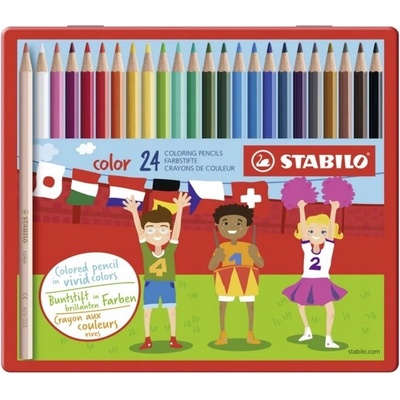Pastelky STABILO color sada 24 ks v kovovom puzdre