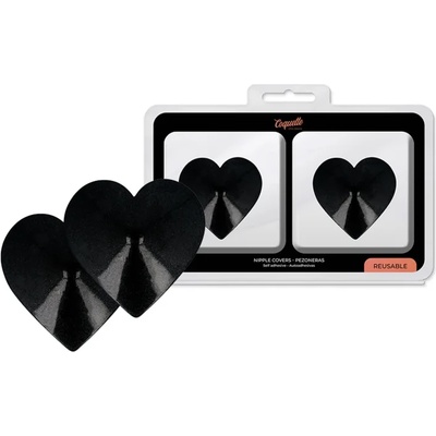 Пастиси за зърна, многократна употреба - Nipple Covers Black Hearts (D-230194)