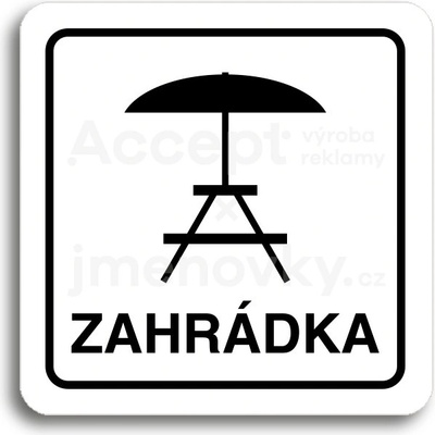 ACCEPT Piktogram zahrádka III - bílá tabulka - černý tisk